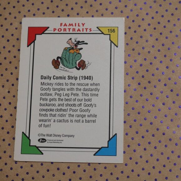 Daily Comic Strip (1940) #156 Disney Card - Picture 2 of 2